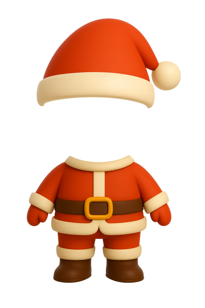 Papá Noel, santa claus 3d para colocar cara sin fondo